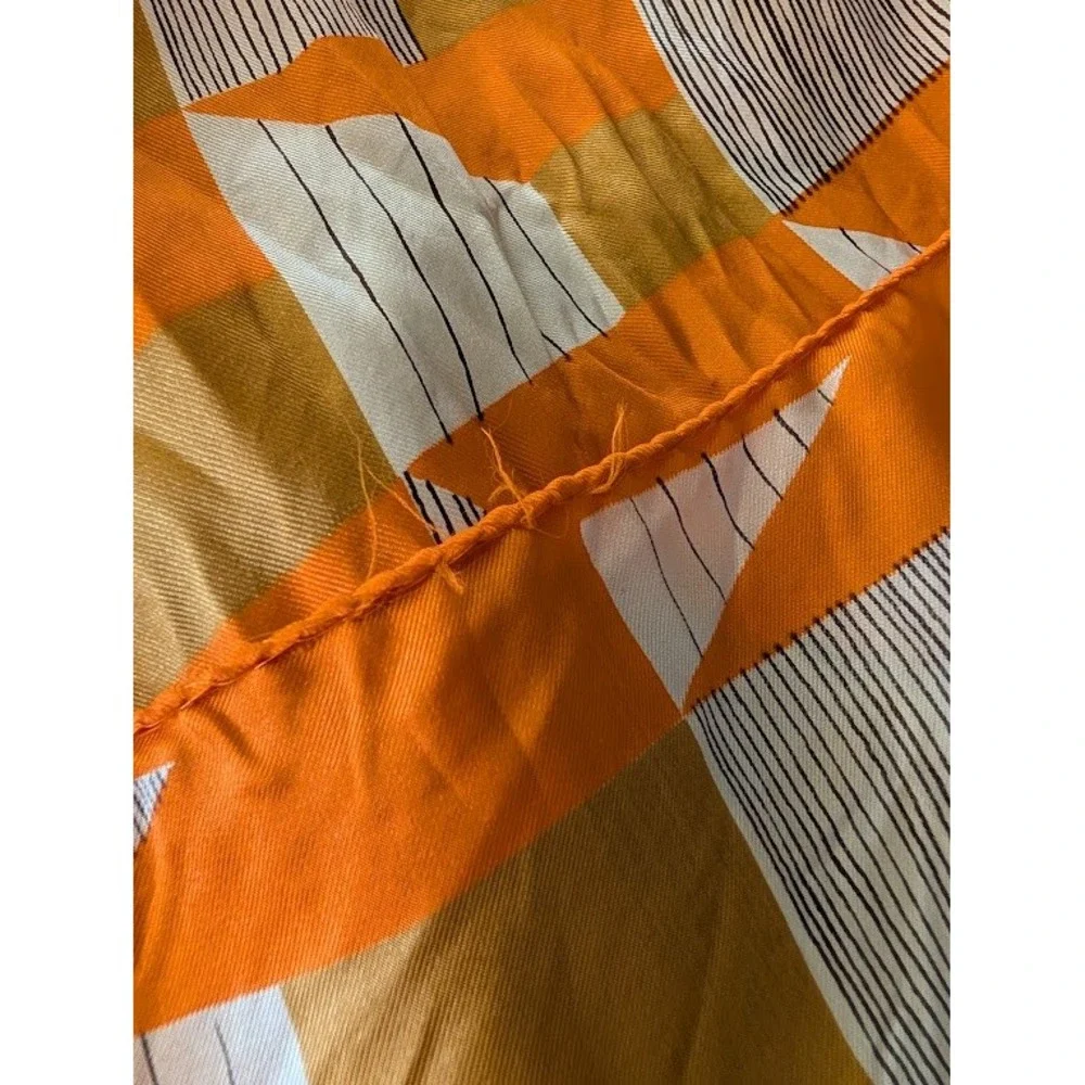 Vintage Scarves by Vera Orange‎ Geometric Op Art Silk Blend Scarf Made in Japan